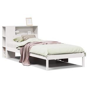 vidaXL S&auml;nky kirjahyllyll&auml; ei patjaa valkoinen 75x190 cm t&auml;ysi m&auml;nty