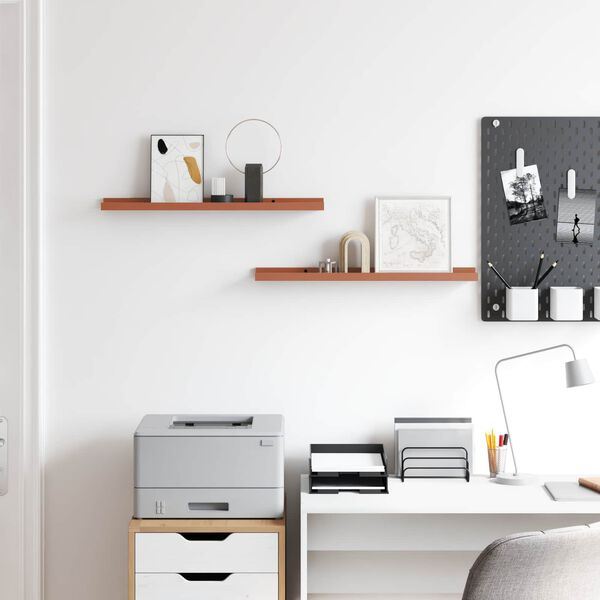 vidaXL Sein&auml;hylly hyllyll&auml; 2 pcs Punainen 60 x 9 x 3 cm Tekninen puu