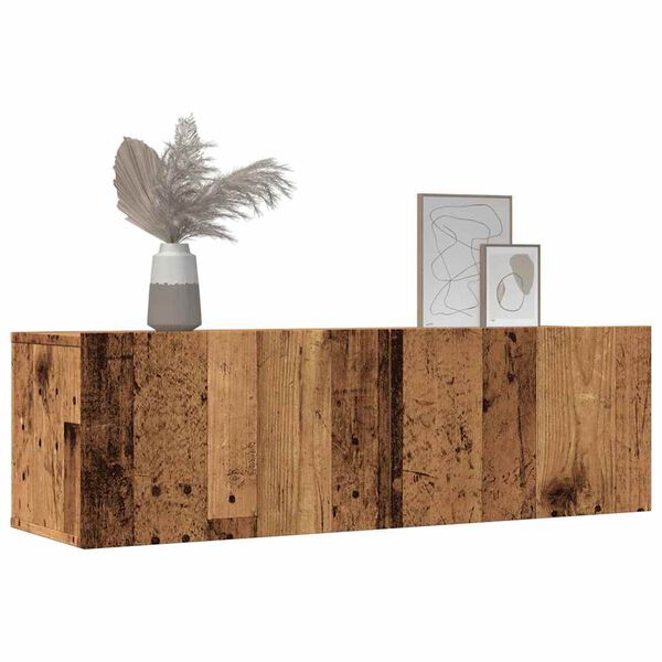 vidaXL TV-kaapit seinäkiinnitettävä 2 kpl vanha puu 100x30x30 cm