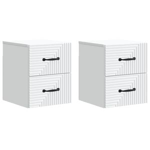 vidaXL Sein&auml;lle Kiinnitett&auml;v&auml; Y&ouml;p&ouml;yt&auml; 2 pcs valkoinen Tekninen puu