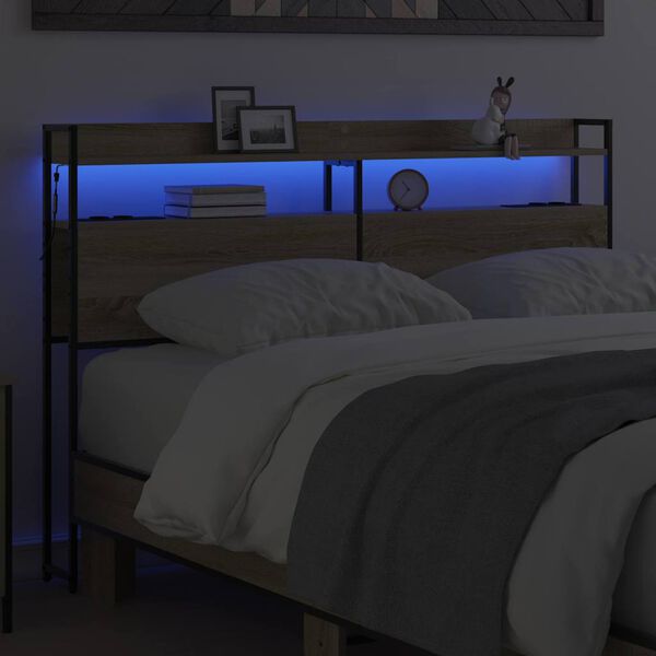 vidaXL S&auml;ilytysp&auml;&auml;ty Sonoma tammi 140,5 x 15 x 98 cm Tekninen puu