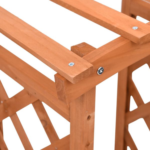 vidaXL Kukkalaatikko säleiköllä ja kaarella 49x39x117 cm kuusi