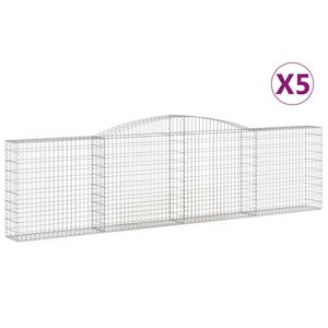 vidaXL Kaarevat kivikorit 5 kpl 400x30x100/120 cm galvanoitu rauta