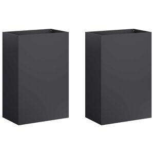 vidaXL Puutarha ruukku 2 kpl Musta 50 x 30 x 75 cm