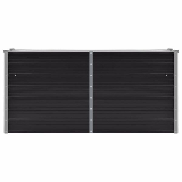 vidaXL Korotettu kukkalaatikko antrasiitti 160x40x77 cm galv. teräs