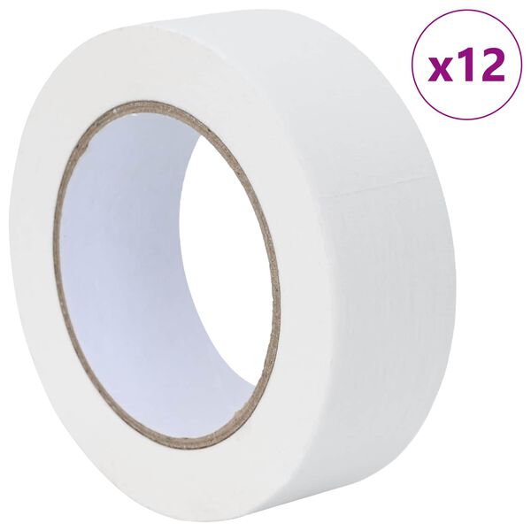 vidaXL Maalaustelat 12 pcs Valkoinen 38mm x 50m Paperi