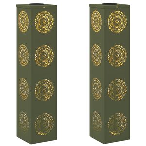vidaXL Aurinko LED-polkuvalo 2 kpl L&auml;mpim&auml;n Valkoinen 18 x 18 x 80 cm