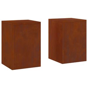 vidaXL Kasviteline 2 pcs Ruosteinen 24 x 24 x 35 cm Kulunut Ter&auml;s