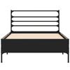 vidaXL S&auml;ngynrunko musta 90x200 cm t&auml;ysi puu ja metalli