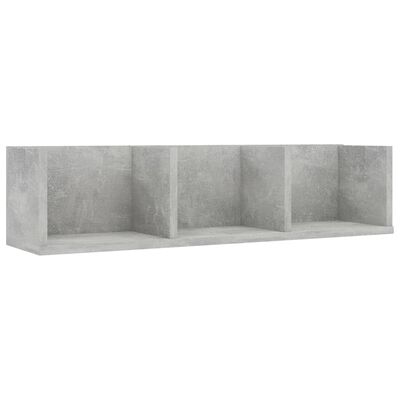 vidaXL CD-seinähylly betoninharmaa 75x18x18 cm lastulevy