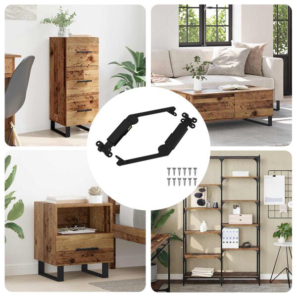 vidaXL Kannen tuki sarana 2 pcs Musta 192 x 32 x 50 mm Ter&auml;s