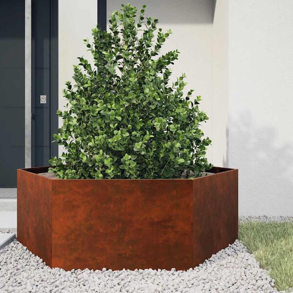 vidaXL Kukkalaatikko ruoste 138x120x45 cm Corten ter&auml;s