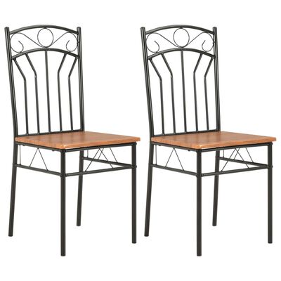 vidaXL Ruokapöydän tuolit 2 kpl ruskea MDF