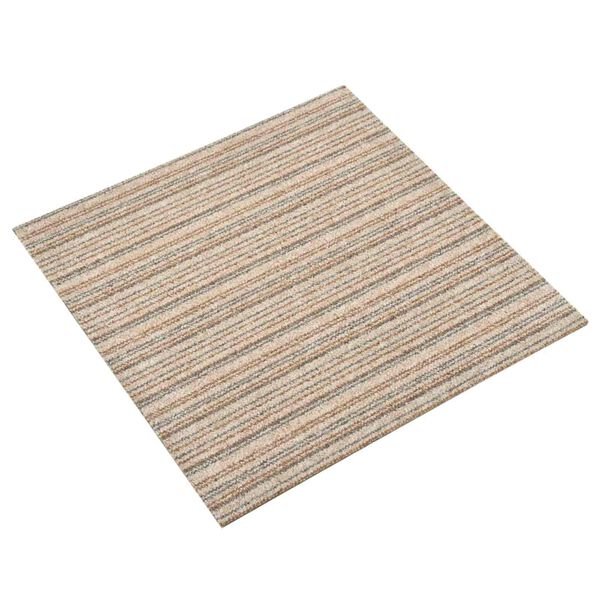 vidaXL Matto 20 pcs Raidallinen beige 50 x 50 cm 100% polypropeeni