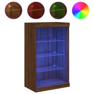 vidaXL Senkki LED-valoilla ruskea tammi 60,5x37x100 cm