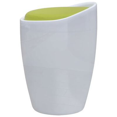 242245 vidaXL Stool White and Green Faux Leather