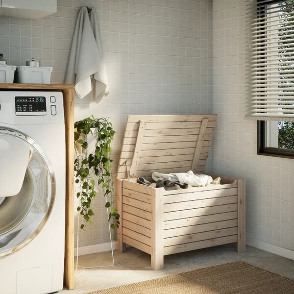 vidaXL Säilytyslaatikko kannella RANA 80x49x54 cm täysi mänty