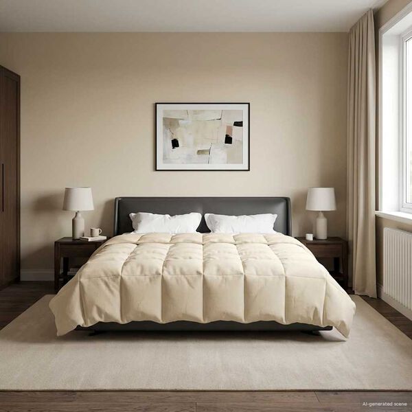 vidaXL Talvityyny Quiltottu Kerma 200 x 200 cm Mikrokuitu