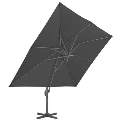 vidaXL Päivänvarjo kannettavalla pohjalla antrasiitti