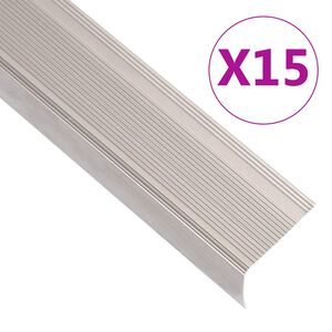 vidaXL Portaikon suojukset L-muotoiset 15 kpl alumiini 90 cm samppanja