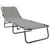 vidaXL Taittuva aurinkotuoli Harmaa 188 x 57 x 86,5 cm Polyesteri