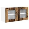 vidaXL Sein&auml;lasi kaappi PORTO Vanha puu 80 x 31 x 40 cm Tekninen puu