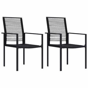 vidaXL Puutarhatuolit 2 kpl PVC rottinki musta