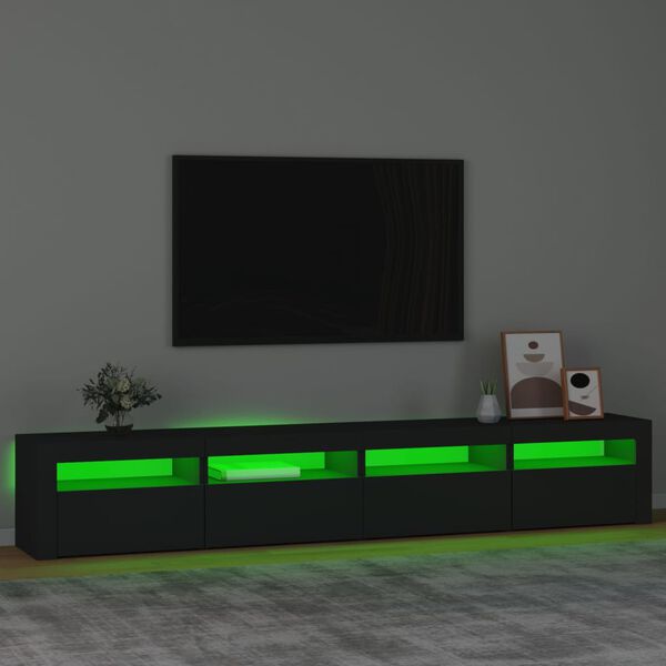 vidaXL TV-taso LED-valoilla musta 240x35x40 cm