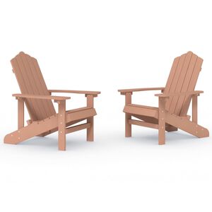 vidaXL Adirondack puutarhatuolit 2 kpl HDPE ruskea