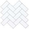 vidaXL Herringbone-laatta 50 pcs Valkoinen harmaa 30 x 30 cm