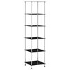 vidaXL 6-kerroksinen hylly musta 40x40x160 cm karkaistu lasi