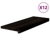 vidaXL Askelmat 12 kpl ruskeanmusta 70x30x2 cm t&auml;ysi tammi