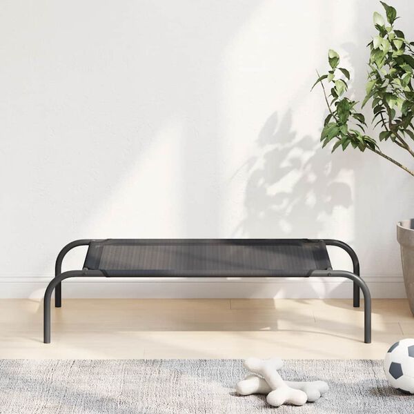 vidaXL Kohotettu koiranpeti S textilene musta