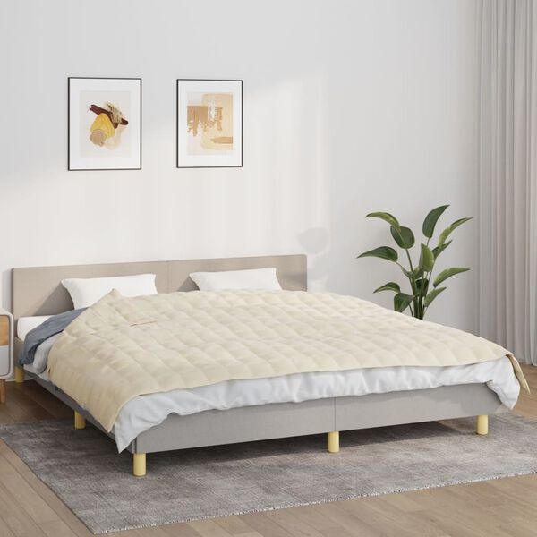 vidaXL Painopeitto vaalea kerma 155x220 cm 11 kg kangas