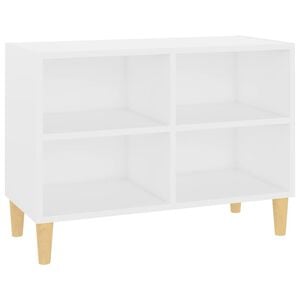 vidaXL TV-taso t&auml;yspuiset jalat valkoinen 69,5x30x50 cm