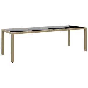 vidaXL Puutarhap&ouml;yt&auml; lasip&ouml;yt&auml;levyll&auml; beige polyrottinki