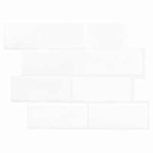 vidaXL Metrolaatta 10 pcs valkoinen 29 x 21 cm Polyuretaani ja PET