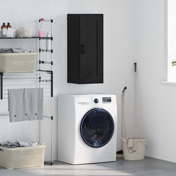 vidaXL Sein&auml;kaappi Musta tammi. 34,5 x 34 x 90 cm Tekninen puu