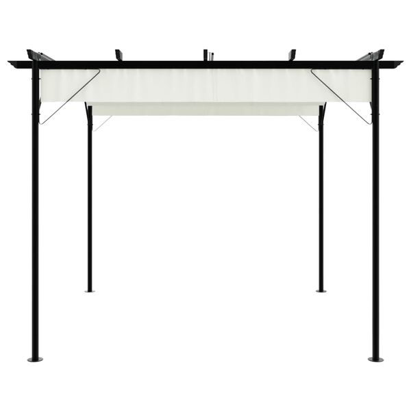 vidaXL Pergola sisäänvedettävällä katolla kermanvalkoinen 3x3 m teräs