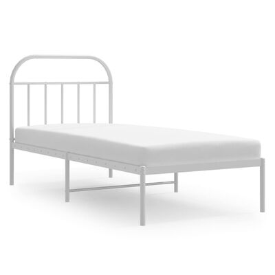 vidaXL Metallinen sängynrunko päädyllä valkoinen 80x200 cm