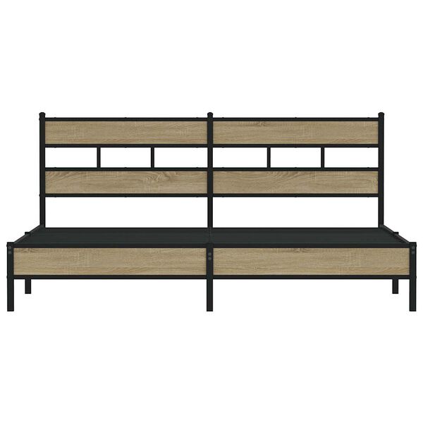 vidaXL Metallinen s&auml;ngynrunko ilman patjaa savutammi 193x203 cm