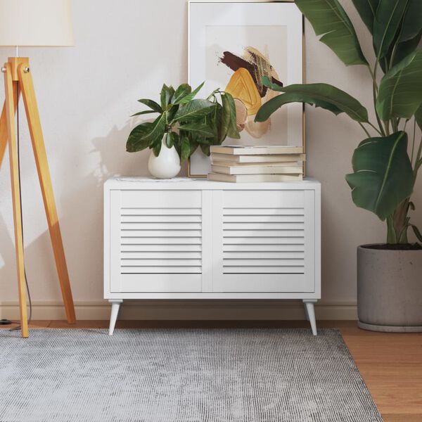 vidaXL Kaapin ovet s&auml;lemuotoilu 2 kpl valk. 39,5x39,4 cm t&auml;ysi m&auml;nty