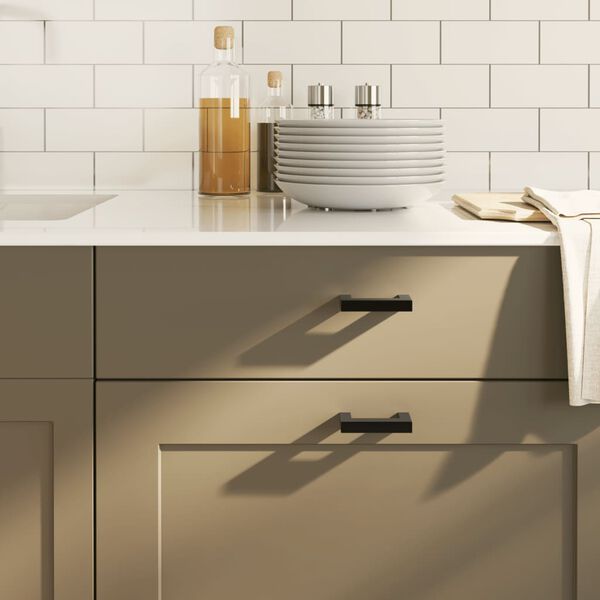 vidaXL Kaapin kahvat 20 kpl musta 64 mm ruostumaton teräs