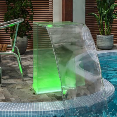 vidaXL Uima-altaan suihkulähde RGB LED-valoilla akryyli 51 cm