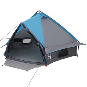 vidaXL Teepee-teltta 4-henkil&ouml;lle 4 hengelle Sininen ja harmaa