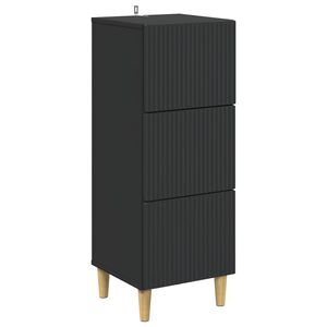 vidaXL Laatikkokaappi Musta 33 x 34,5 x 90 cm Tekninen puu