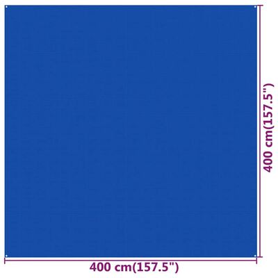vidaXL Telttamatto 400x400 cm sininen HDPE