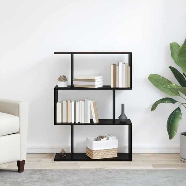 vidaXL Kirjahylly Musta tammi. 70 x 24 x 97 cm Tekninen puu