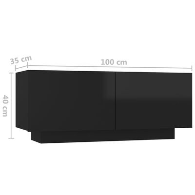 vidaXL TV-taso korkeakiilto musta 100x35x40 cm lastulevy