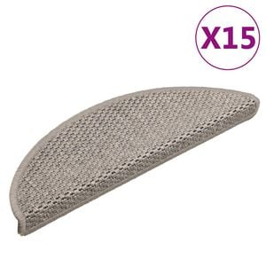 vidaXL Itsekiinnittyv&auml;t porrasmatot sisaltyyli 15 kpl 56x17x3 cm hopea